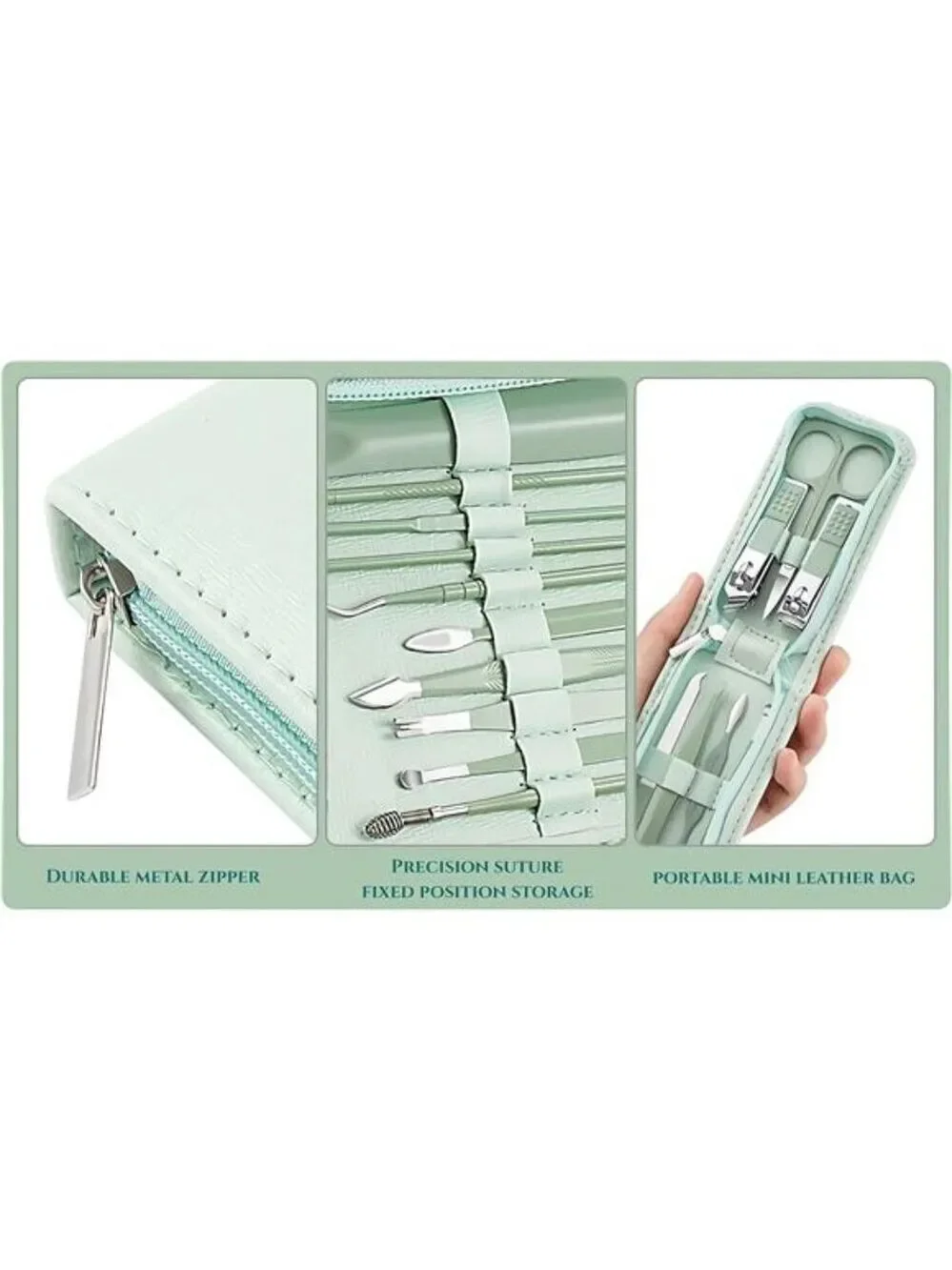 Travel Manicure Set 7 Piece Nail Clippers Pedicure Kit Stainless Steel Grooming
